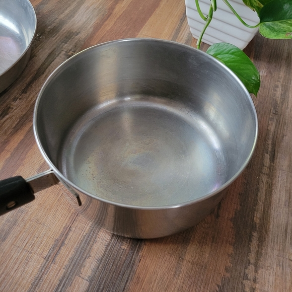 Revere Ware 1801 10" Copper Clad Frying Pan Skillet & 1.5 qt Sauce Pot - Picture 4 of 5